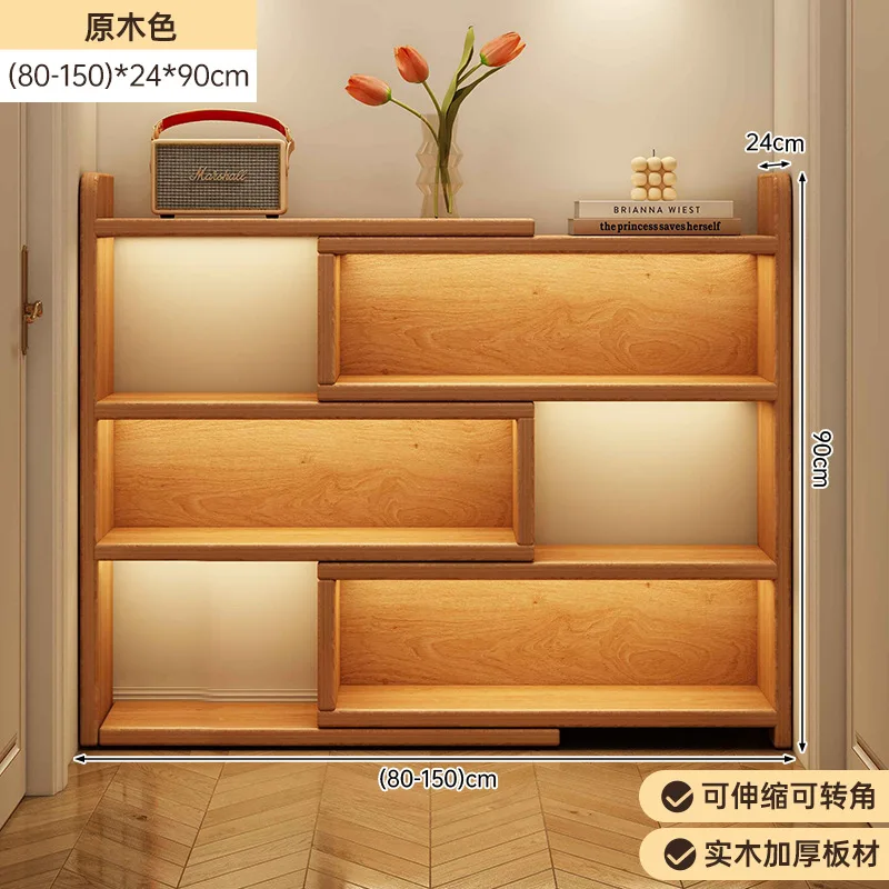رف كتب زاوية، جدار متكامل من الخشب الصلب، خزانة تلسكوبية، رف تخزين مكتبي منزلي، خزانة بسيطة
