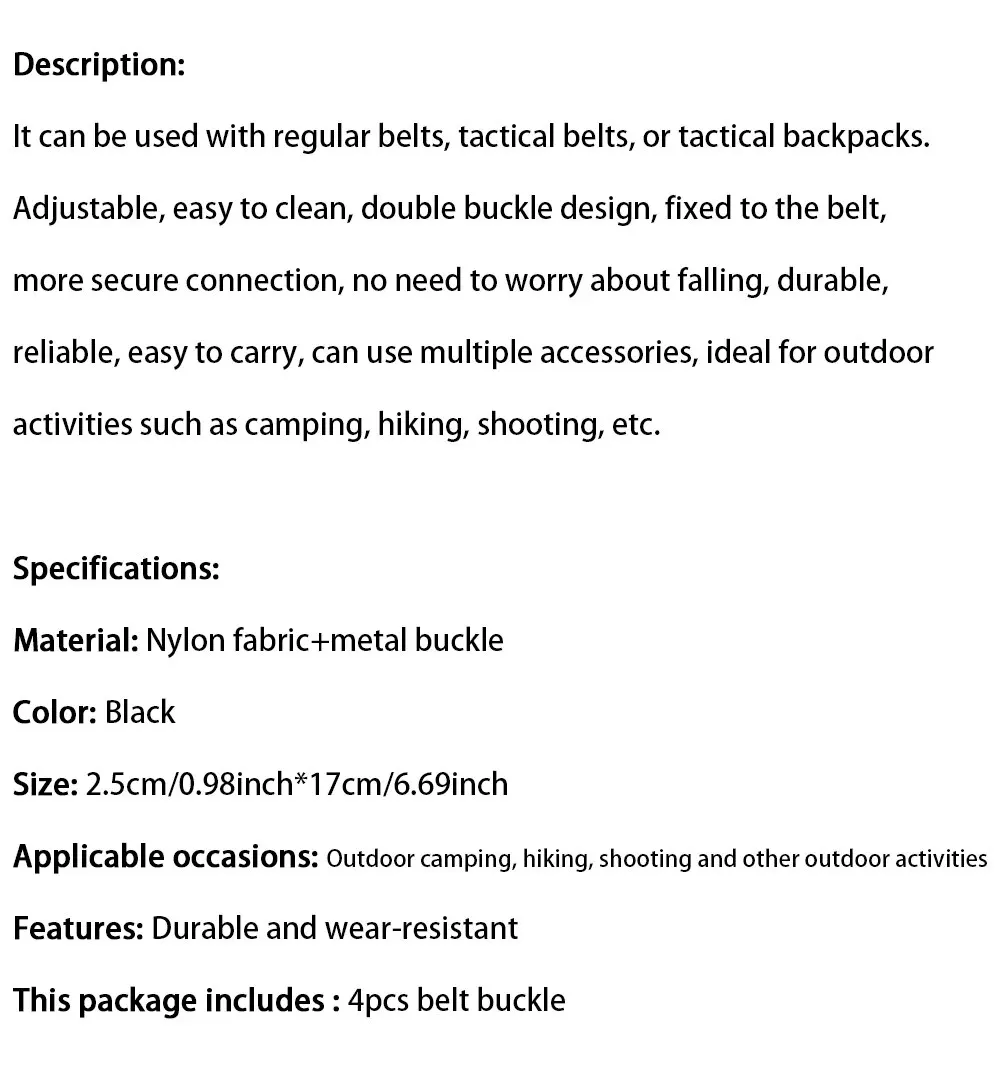 4 Stücke Multifunktionale Taktische Gürtel Doppelte Nylon Schnalle Tragbare Gürtel Zubehör Ausrüstung Outdoor Sport Zubehör Feste Schnalle – Detail 1
