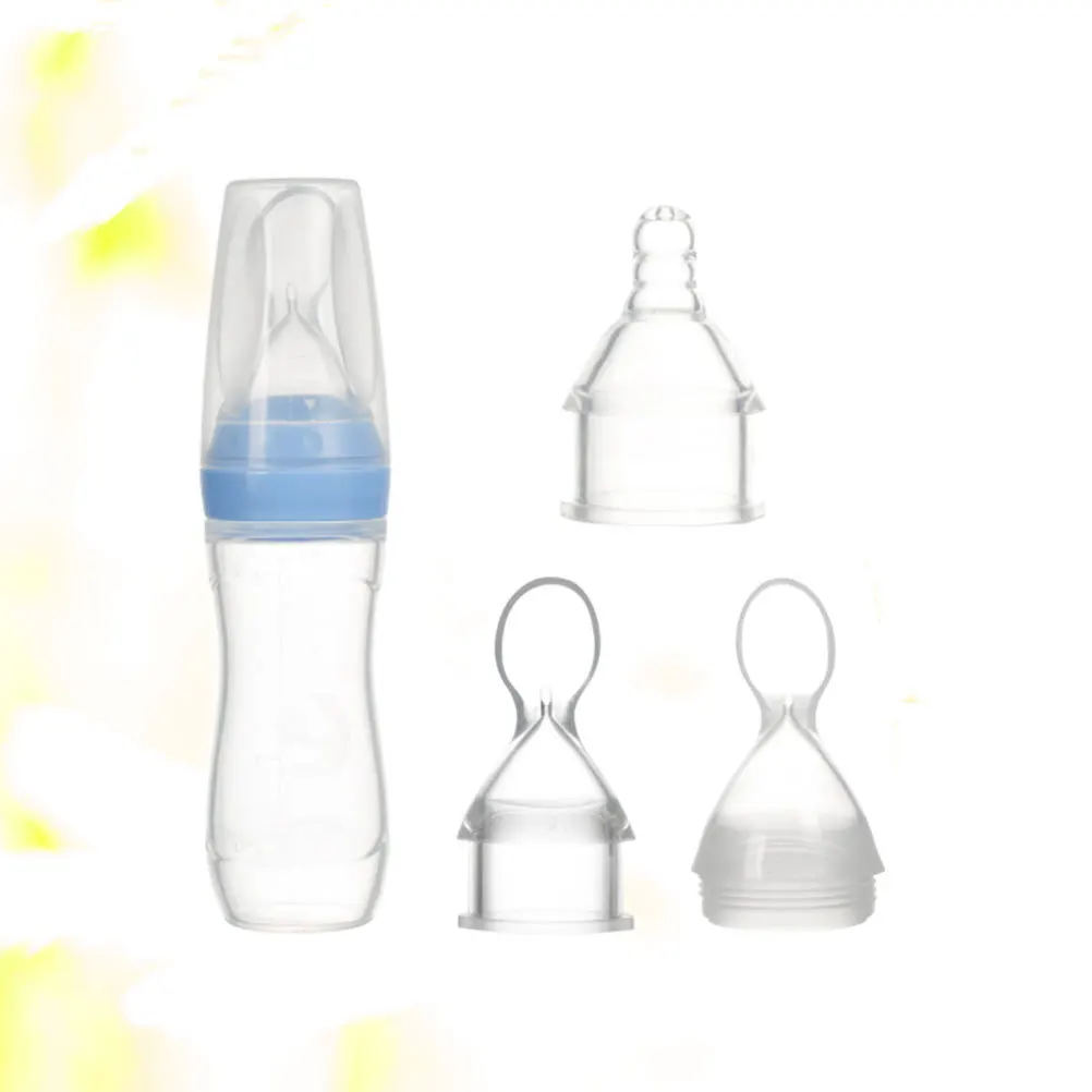 

3Pcs Silica Gel Baby Nursing Bottle Spoon Feeding Milk Juice Medicine Portable Lightweight Feeding Bottle