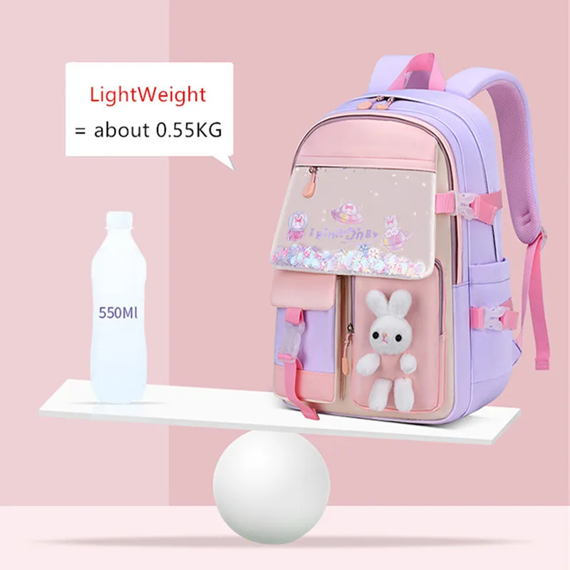 Mochila pequeña para niñas, mochila escolar de primaria, bonita mochila de regalo para niños y mujeres, mochila kawaii para niños, mochila de conejo