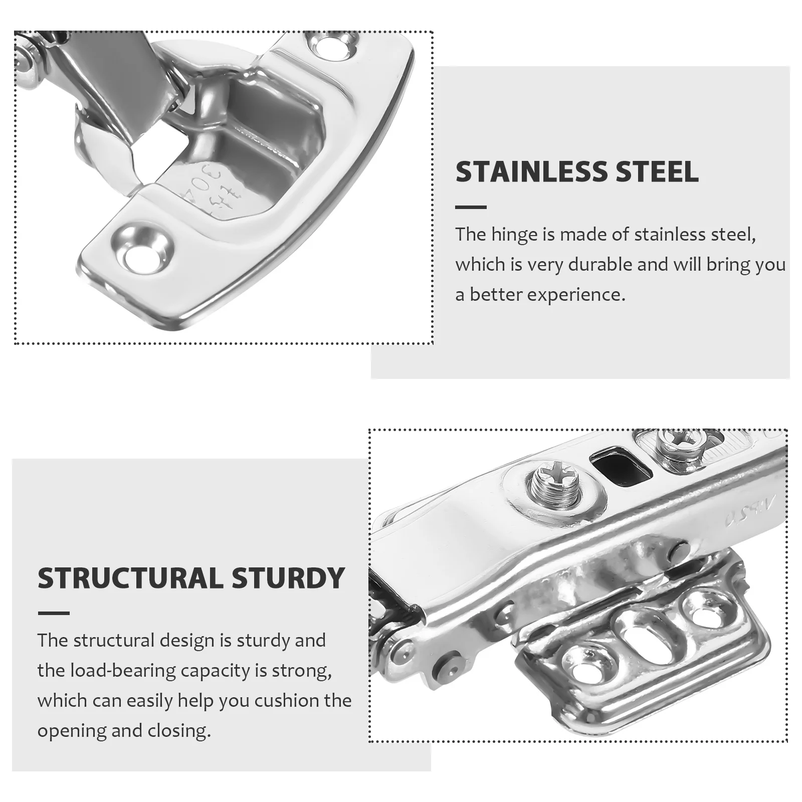 

12Pcs High Quality Stainless Steel Hinges Firm Fixing Cabinet Door Hinge for Kitchen Cupboard Wardrobe Heavy Duty