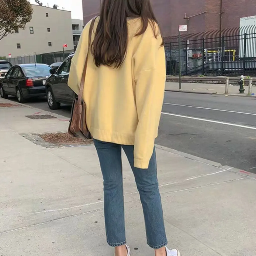 

Women's Internet Celebrity Sweater Cardigan Korean Style Loose Knitted Jacket for Autumn And Winter Spring & Fall Clothing