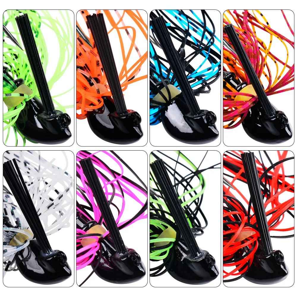 1 قطعة الطعم الصيد 7 جرام 10 جرام 14 جرام سبينيربايت الأعشاب تهزهز إغراء Buzzbait مكافحة بارب رئيس باس تنورة تهزهز المتذبذب المطاط لصيد الأسماك باس