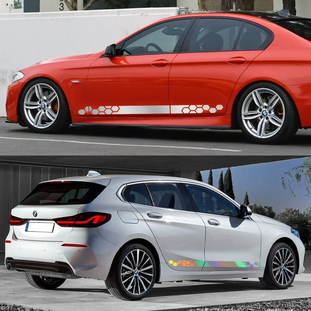 2PCS Car Graphics Honeycomb Stickers Carbon Fiber Decals Auto Tuning Accessories For BMW 1 Series E81 E87 E82 E88 F20 F21