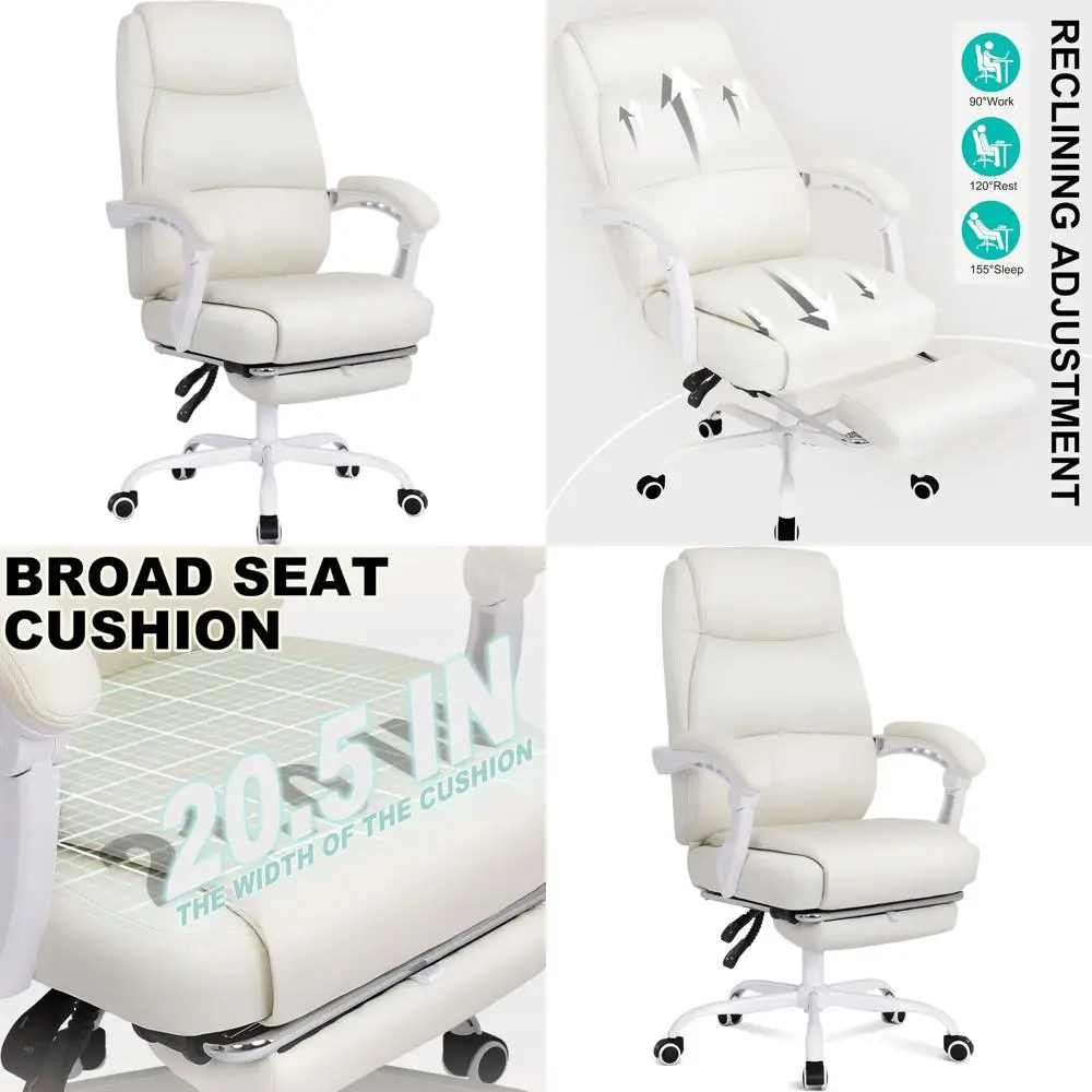 

Эргономичное офисное кресло с высокой спинкой, подставкой для ног и регулируемым наклоном для домашнего использования