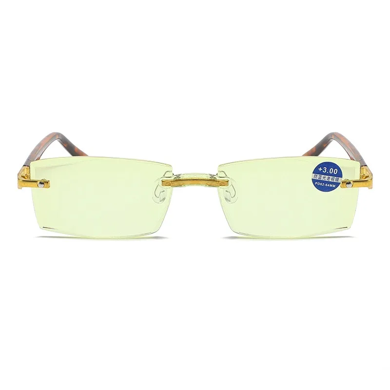 New Rimless High-Definition Anti Blue Light Reading Glasses Men Women Night Vision Reading Eyewear +1.0 to +4.0