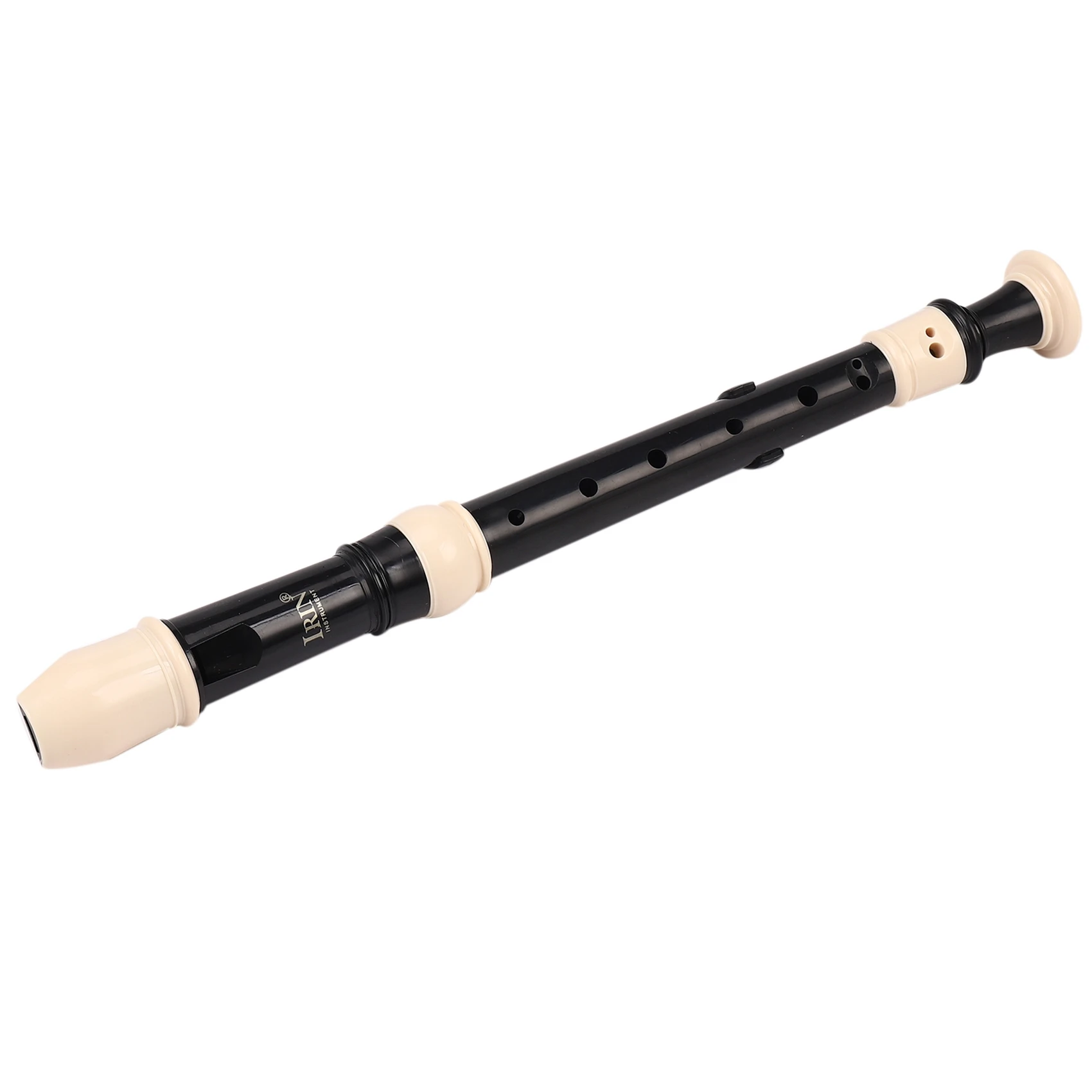 Irin Abs Recorder Soprano Clarinet Long Flute Baroque Recorder Fingering Musical Instrument Accessories Beginner (Black)