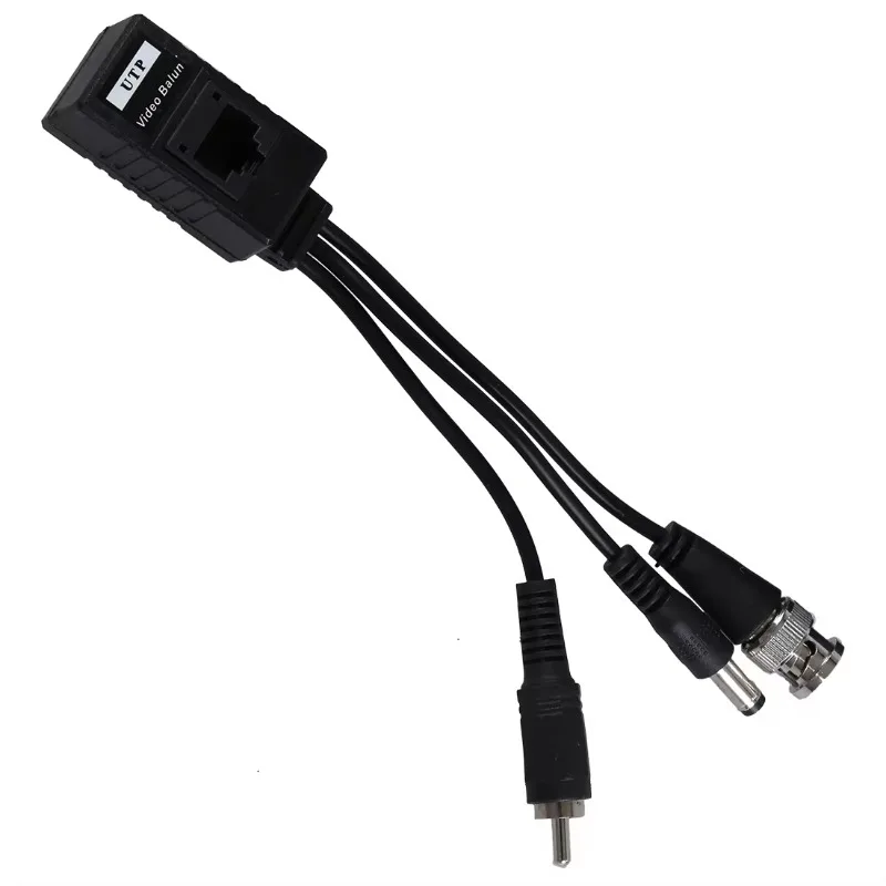 1 Paar 3 In 1 Plug Bnc Male Naar RJ45 Audio Video Voeding Balun Transceiver Voor Cctv Camera