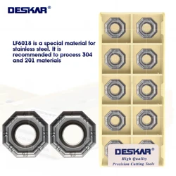 DESKAR 100% Original ONMU050505 LF6018 Fresagem Torneamento Ferramenta Torno CNC Moinho Cortador de Peças Ferramenta Carboneto Inserções Para O Aço Inoxidável