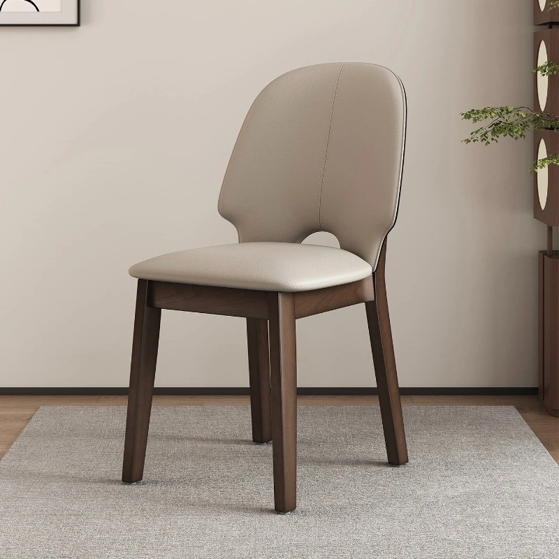 

minimalist Modern Dining chairs simple walnut wood home Italian back chair light luxury sillas de comedor Furniture for home