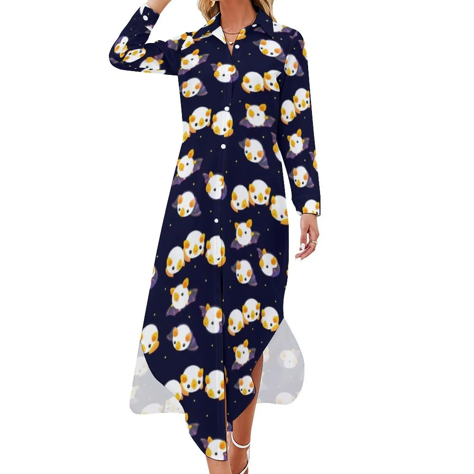

Honduran white bat (Flying mochi) Long Sleeved Shirt Dress women formal occasion dresses Women's long dress Dance dresses