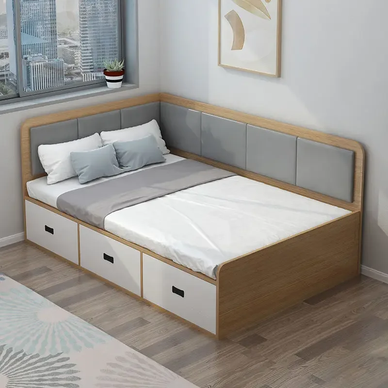 

# l Cushion Carved Double Mdf Modern Simple Wooden Box Designs High Quality Children Kids Beds With Drawers Storage