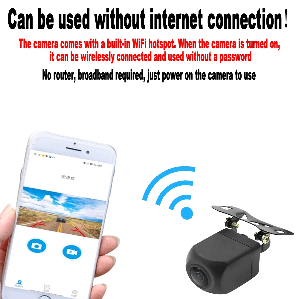 Carsanbo WiFi 5G HD Rear View Camera Car Wireless Reverse Parking Hanging Type Back 12V Support Android / IOS System