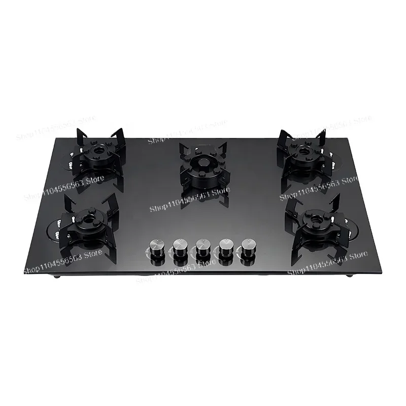 5 Burner Glass Top Gas Stove Hob with Glass Cooktop