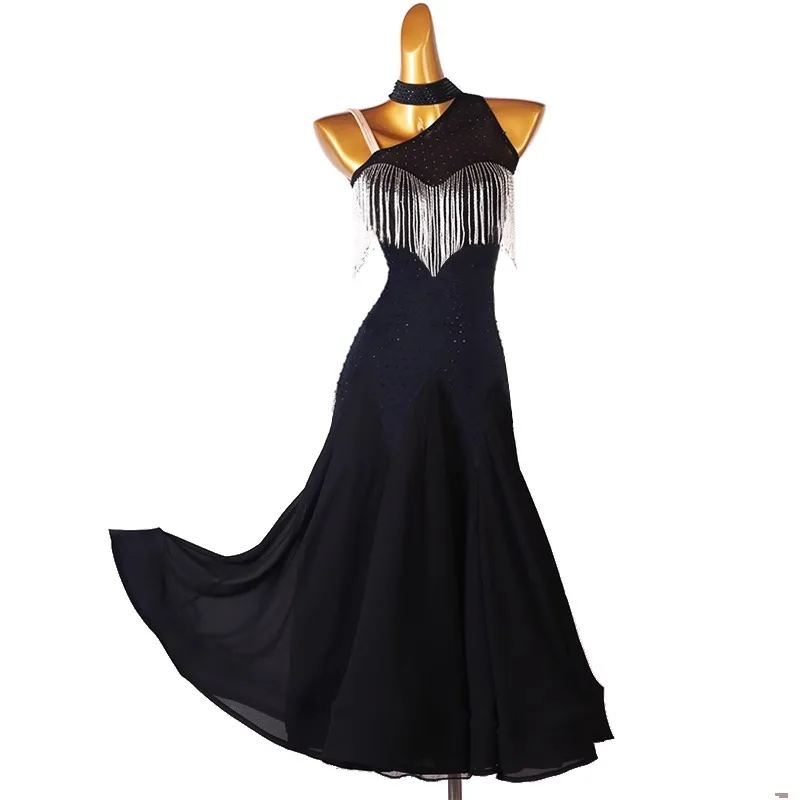 

Girls Outfit kids Clothes Women Ball Dance Dress Stand Modern Waltz 2025 High Quality Female Suit Stage Match Costume Customized