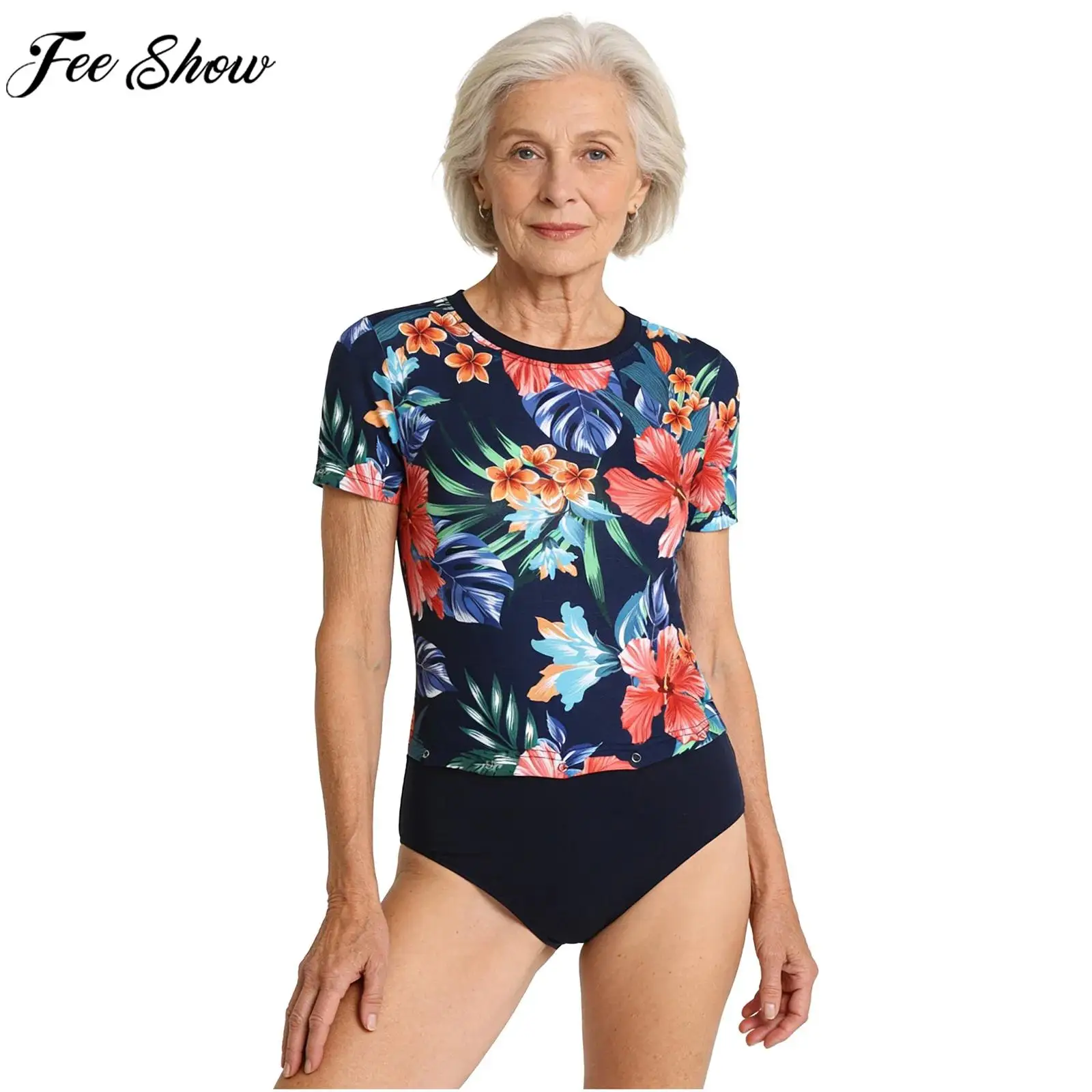 

Женский боди с коротким рукавом и принтом для пожилых людей и людей с особыми потребностями, с отверстием для трубки для кормления, для больных альцгеймером и деменцией