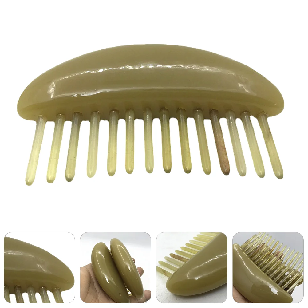 14 Teeth Horn Massage Comb Wet Dry Hair Tool Mom Dad Gift Portable Scalp Gentle Knot Remover Anti Static Heat Resistant