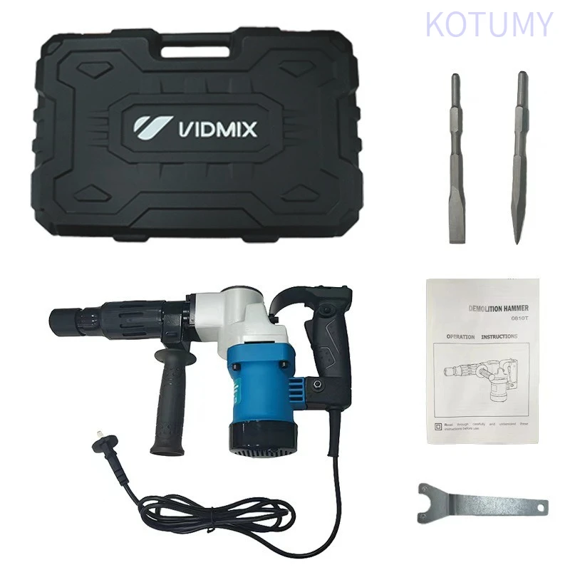 1200W Heavy-Duty Electric Demolition Hammer | AC 110V/220V Multi-Function Concrete Chisel & Rotary Hammer Drill