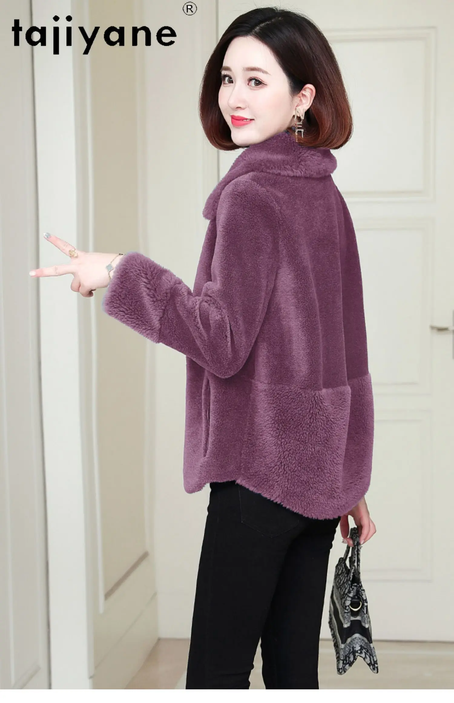 TAJIYANE 100% Cappotto di Lana Donna Casual Tosatura Delle Pecore Giacca Corta Premium Capispalla Delle Signore 2025 Donne di Inverno Vestiti ropa mujer