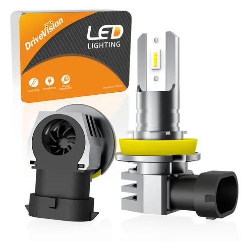DriveVision 2Pcs H11 H8 H9 Mini Led Headlight Bulb Turbo 1:1 Size Csp 6pcs for Car Lamp Fog Lights 9005 9006 DRL 6500K White 12V 10 best sales led t1 - №7