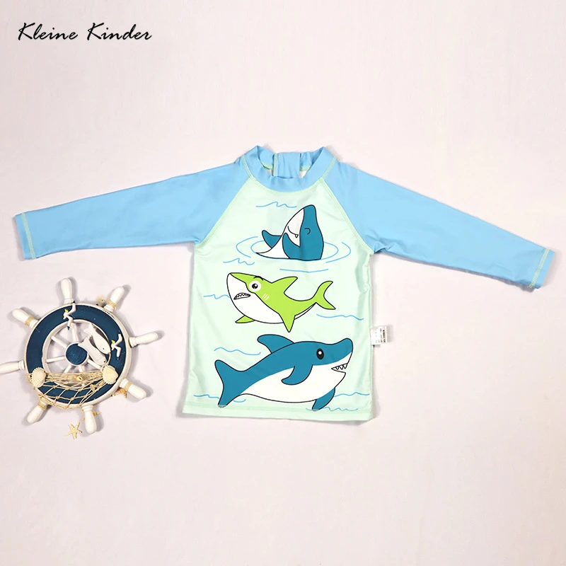

Toddlers and Baby Boys' Swimsuit Trunk and Rashguard Set Two Pieces Shark Swimwear Bathing Suit Boy Rash Guards with Hat UPF 50+