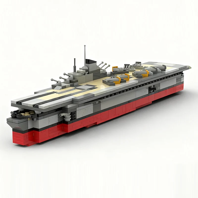 CV-1 Aircraft Carrier Model MOC Building Bricks War Equipment Modular Technology Gifts Holiday Assemble Children Toys Suit