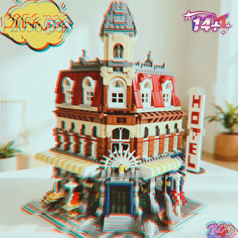 Big Sale Optional Lights City Street View Series Cafe Corner  Building Blocks Bricks Toys Birthday Gifts