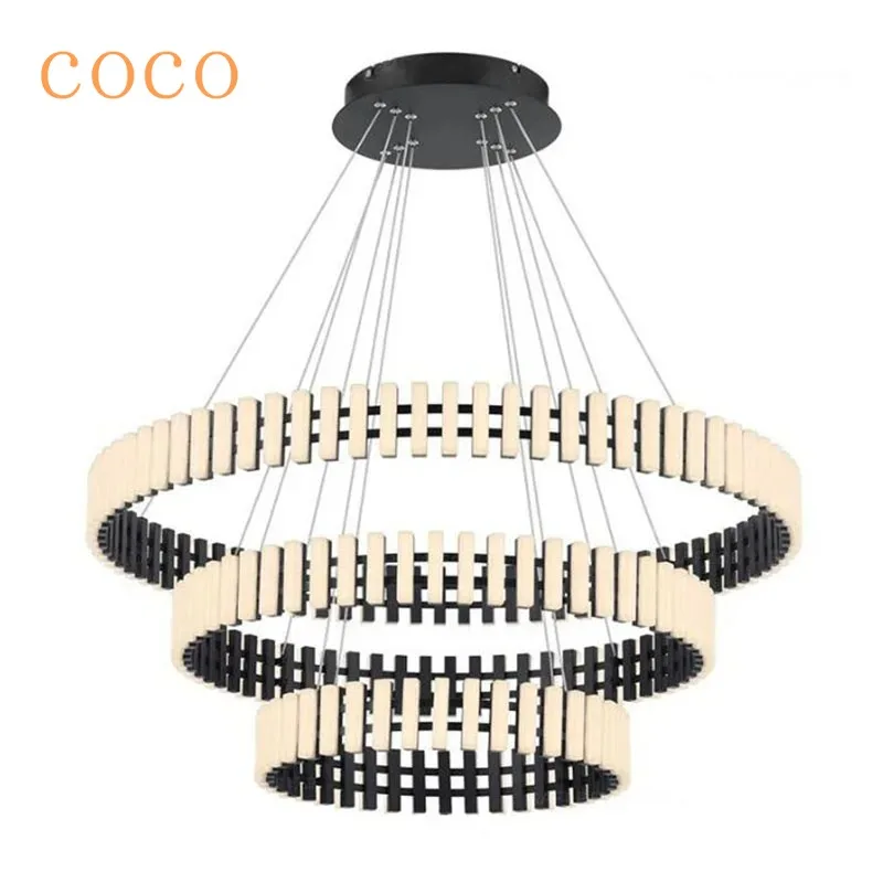 

Light luxury circular piano pendant light LED Nordic minimalist villa art light creative bedroom living room home decoration