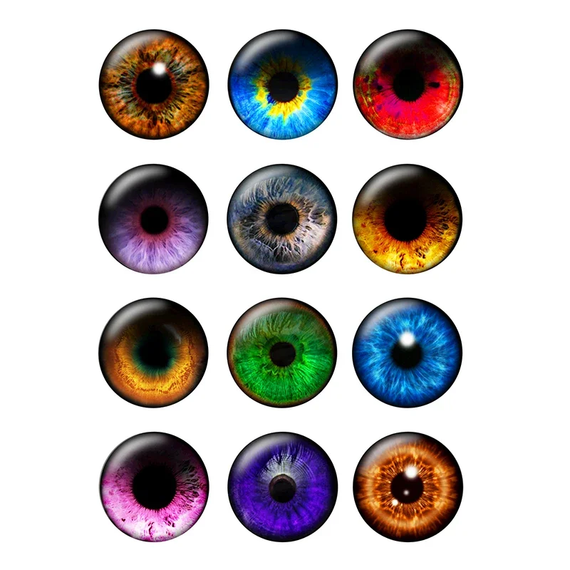 12 Pairs Doll Eyes Chips 14mm Transparent Thin Glass Eye Customized Kids Jewelry Accessories DIY Jewelry Making Supplies H208