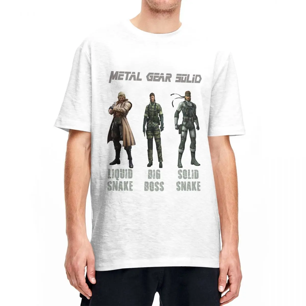 Metal Gear Solid Tshirt Men's Cotton Clothes Harajuku MGS Crewneck Short Sleeve