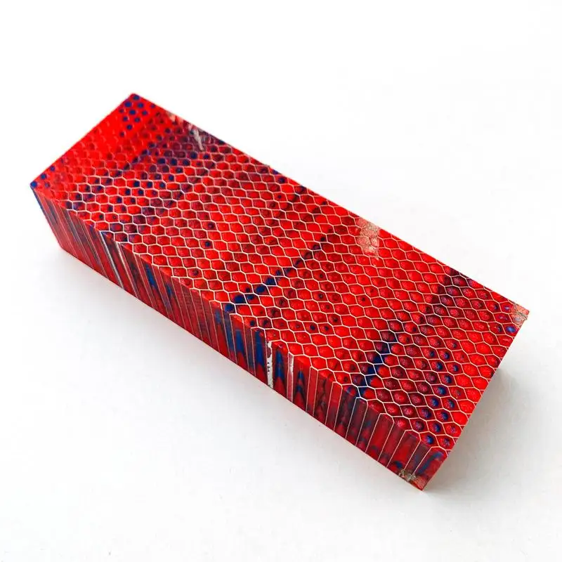 1piece 120x40x8mm C-Tek Resin Material for DIY Knife Handle Material Plate Snake Grain Honeycomb Pattern Knife Handle Patch