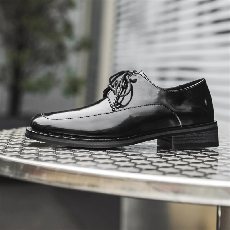Brand Business Men Derby Leather Shoe British Casual Comfortable Versatile Suit Leather Shoes American Wedding Banquet Shoes Men