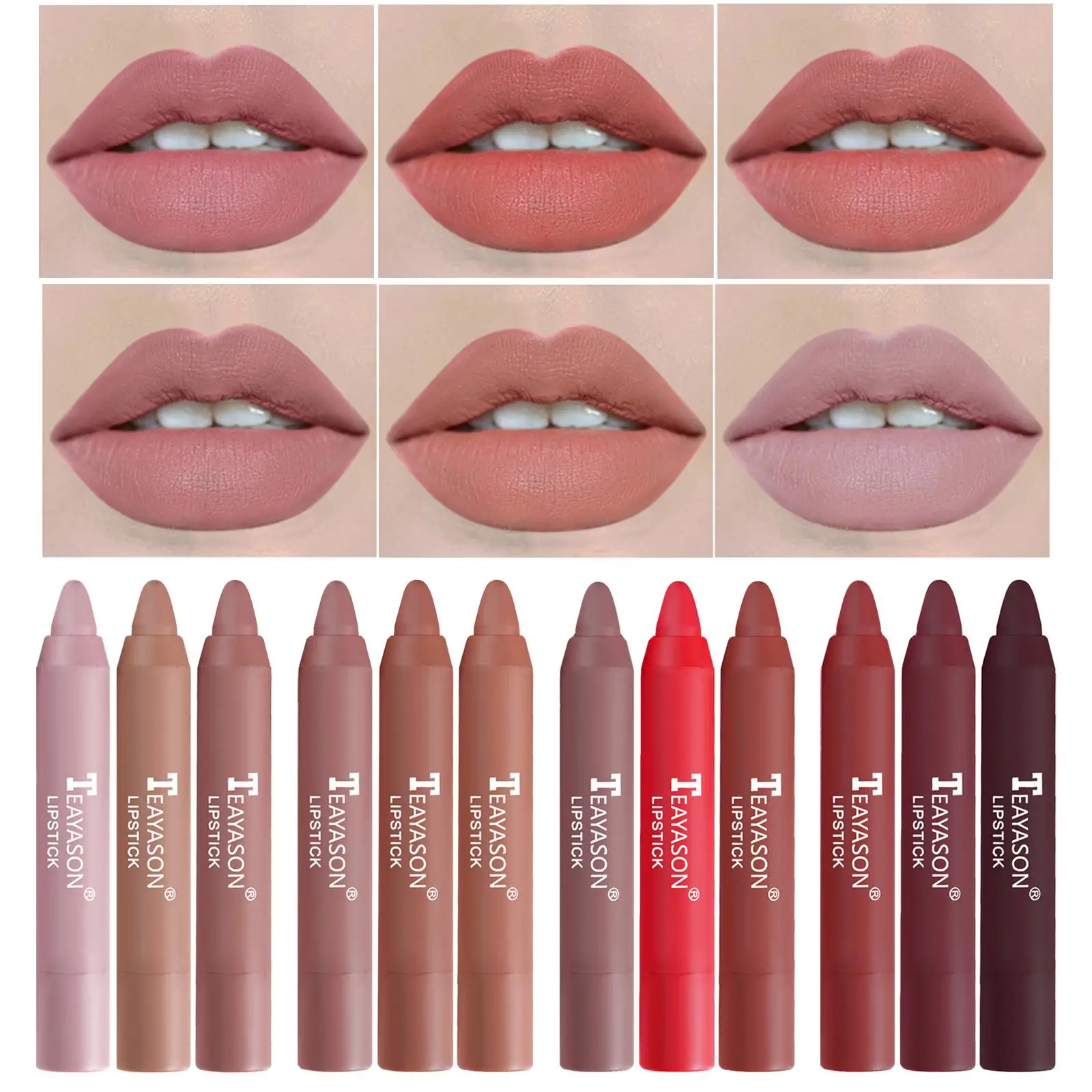 3x ماتي أحمر الشفاه مجموعة الأزياء الملونة السلس طويلة الأمد سهلة اللون ماكياج الشفاه الصقيل الشفاه تينت الشفاه عصا للنساء سيدة بنات #3