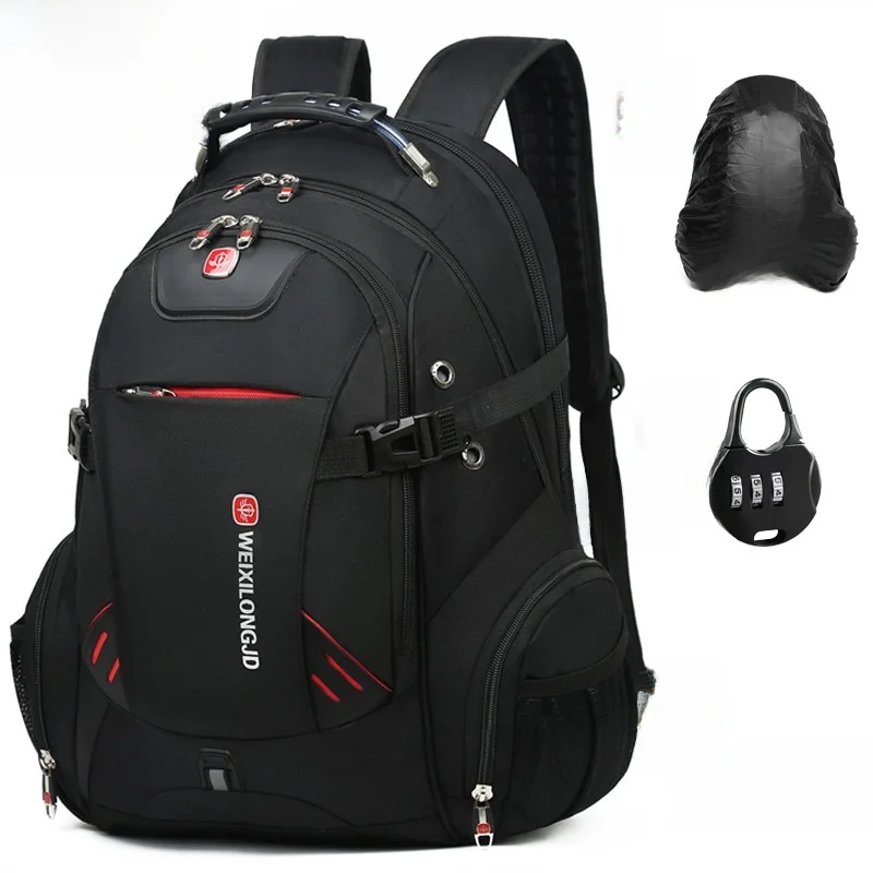 Large Capacity Men's Backpack Waterproof Travel Business Trip Shoulder Bag Outdoor Function Style Durable Polyester Material