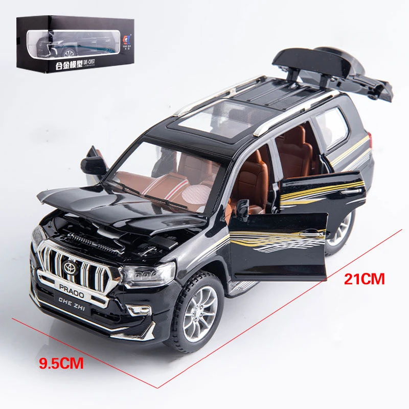 1:24 High simitation TOYOTA LAND CRUISER PRADO Alloy Metal Car Model Toys With Pull Back For Kids Birthday Gifts Free Shipping