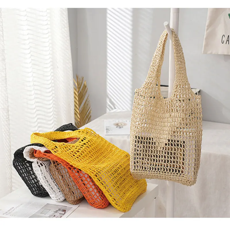 Luxury Design Handbag Designer Brands Summer Shoulder Shopping Beach Bag Large Capacity Casual Tote Bag Fashion Paper Woven