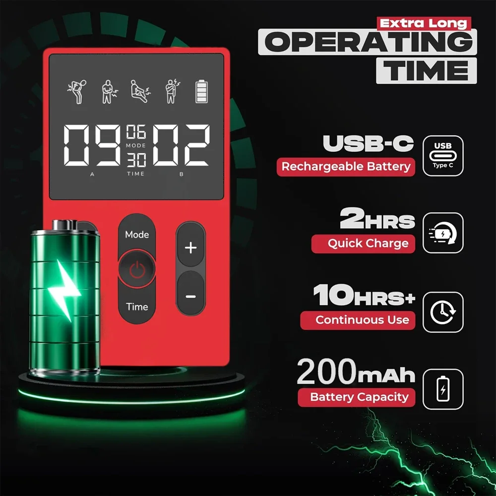 

Массажер TENS Meridian Многофункциональный массажер EMS с 12 режимами и 36 уровнями интенсивности, двухканальный выходной массажер с таймером