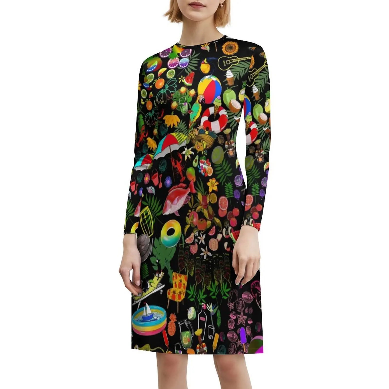 فستان موندو تروبيكال عتيق بوهيمي بأكمام منتفخة أو خيارات بدون أكمام للنساء فستان بنمط سطحي تصميم بري أصلي #6