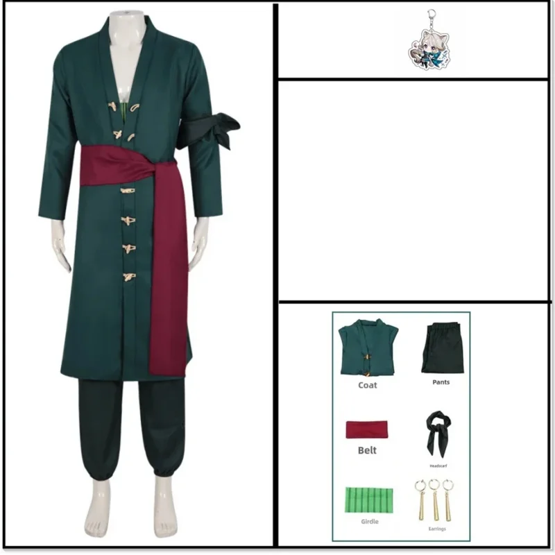 Wano Country Zoro Juurou Cosplay para niños, disfraz de anime de una pieza, tela de fiesta de Carnaval de Halloween, fantasía infantil