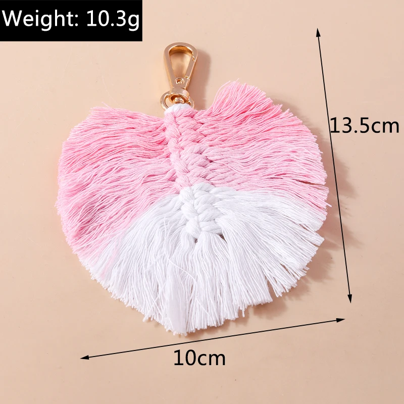 Pretty Handmade knitted Leaf Keychain Tassels Keyring Pendants for Women Girls Handbag Decor Charms DIY Key Chain Jewelry Gifts