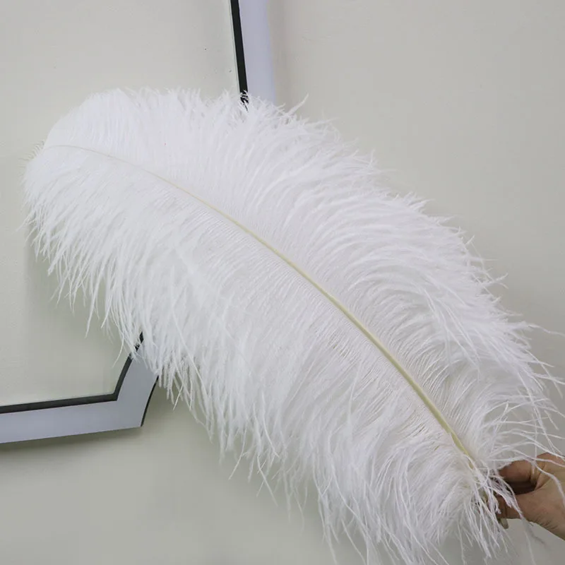 Natural White Ostrich Feathers for Crafts 60-65CM Wedding Party Decoration Table Centerpieces Carnival Plumas Deco