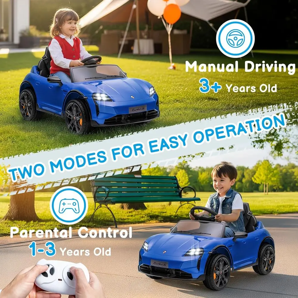 Samochodzik dla dzieci 12V, licencjonowany Porsche Taycan, elektryczny pojazd dla maluchów, pojazd na akumulator z pilotem