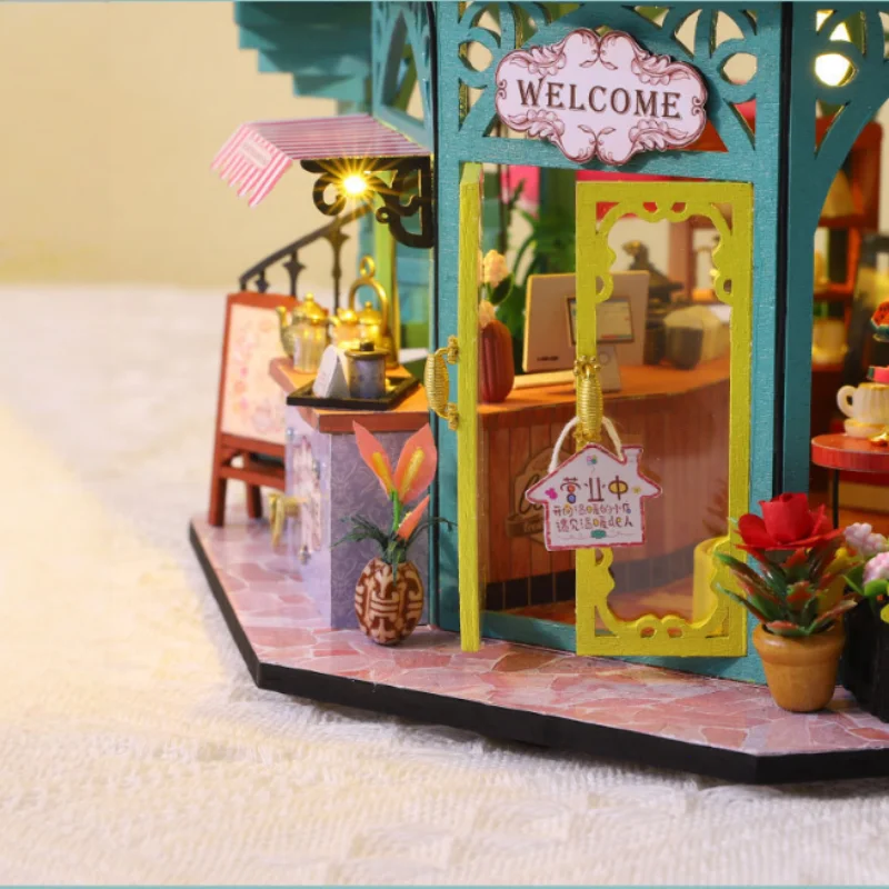 كوخ قراءة زهور من OUZEY، زاوية كتاب خشبية ثلاثية الأبعاد، هدية دراسة إبداعية للمراهقين #4