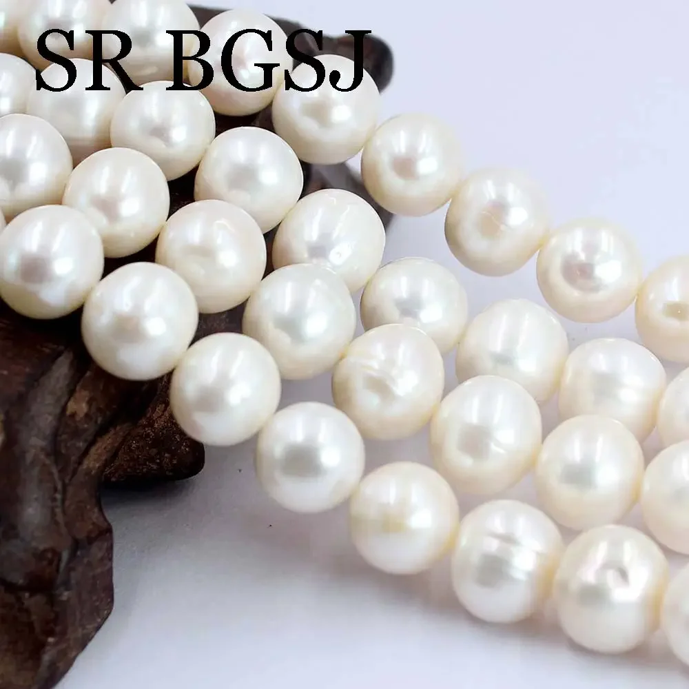 10x12mm High Quality Egg Shape 3A White Freshwater Pearl Beads Strand 15inch