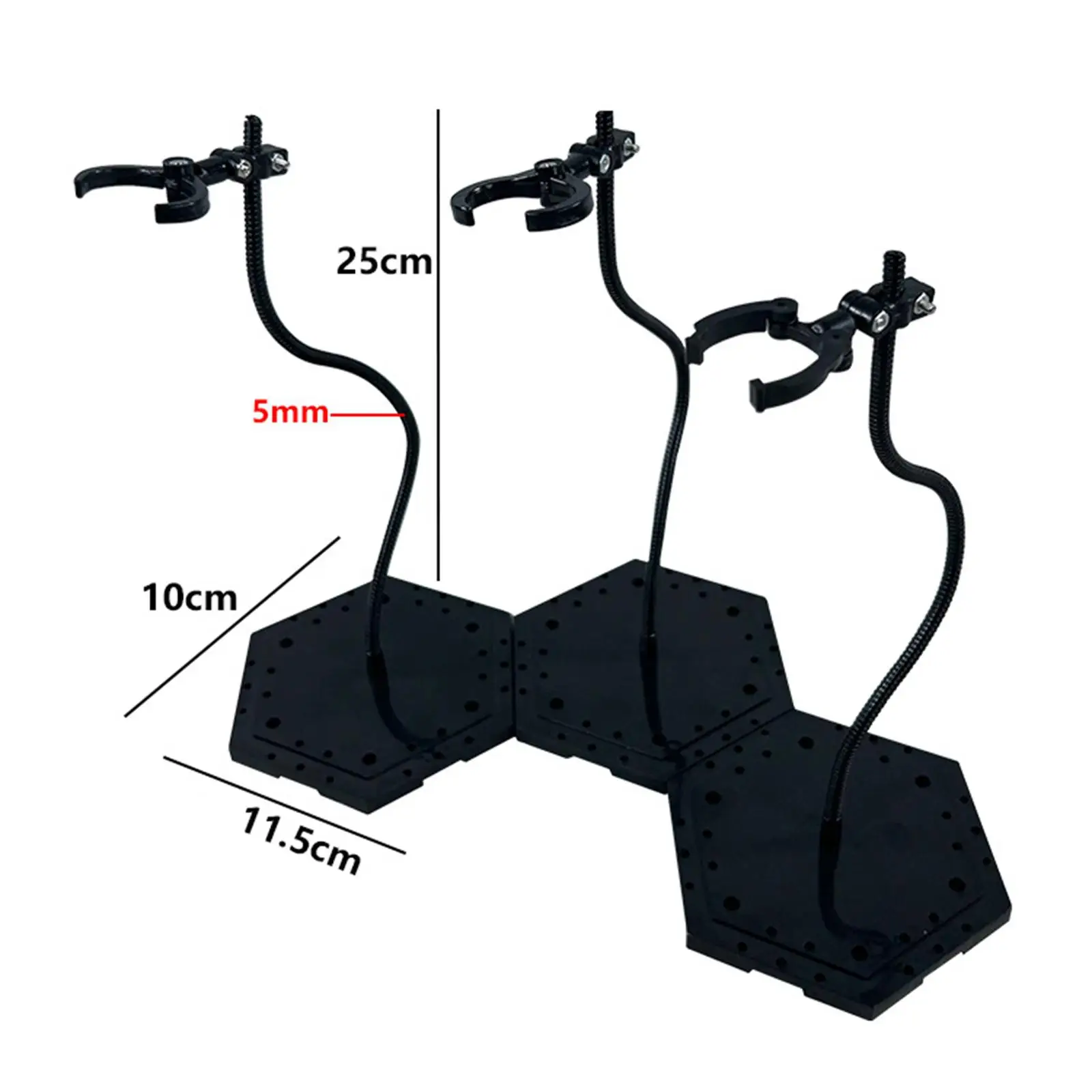 Flexível Metal Mangueira Boneca Figura Stand, Action Figure Display Rack, Snake Like, Toy Modelo, 1:6 1:9 1:12 Escala, 3pcs