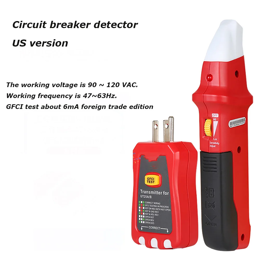 Circuit Breaker Finder Outlet Tester Battery Powered 90‑120VAC Breaker Tracer with LED Light for Industrial Use