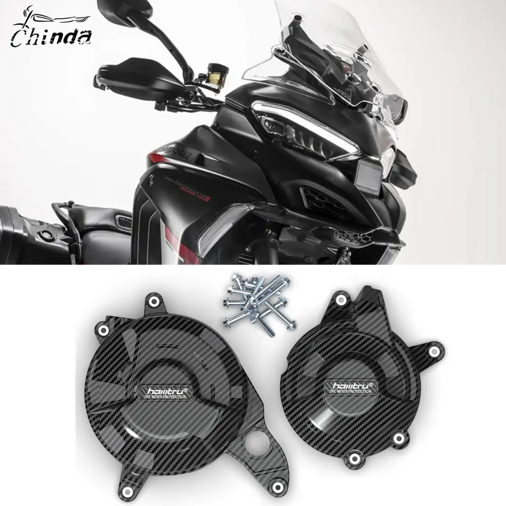 Motorcycle Engine Protection Cover Engine Case Guard For Ducati Multistrada V4 Rally V4 Pikes Peak V4 S Grand Tour 2022-2023