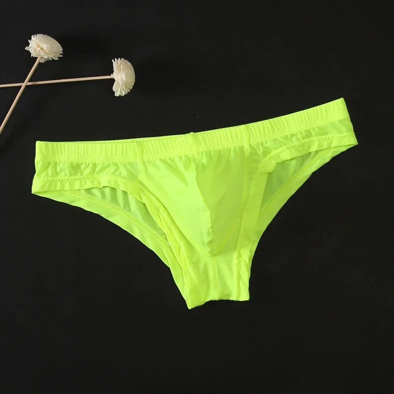 

1pc Men's Sexy Transparent Bikini Briefs Low Waist Breathable Bulge Pouch Panties Underwear Underpants Brief For Man