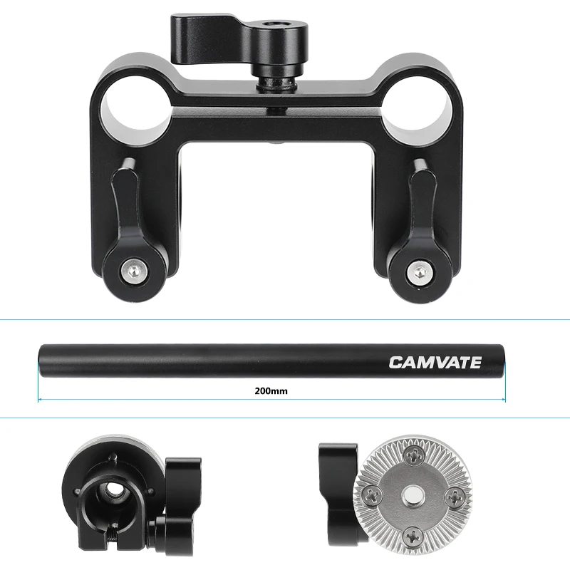 Hdrig ajustável borracha handgrip kit com arri roseta magia braço & ajustável central 15mm railblock adaptador para ombro rig