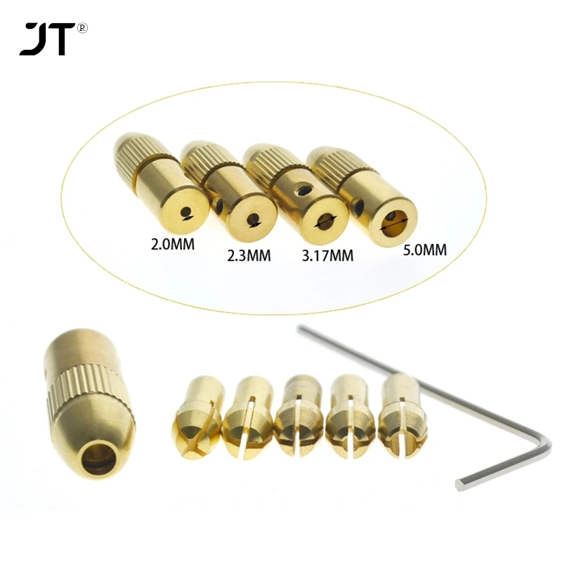 7Pcs/12pcs Brass Collet Mini Drill Chucks For Electric Motor Shaft Drill Bit Tool Chuck Adapter Quick Release Keyless Bit Adapt